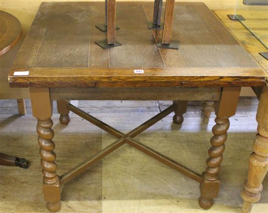 Oak draw leaf table on twist legs